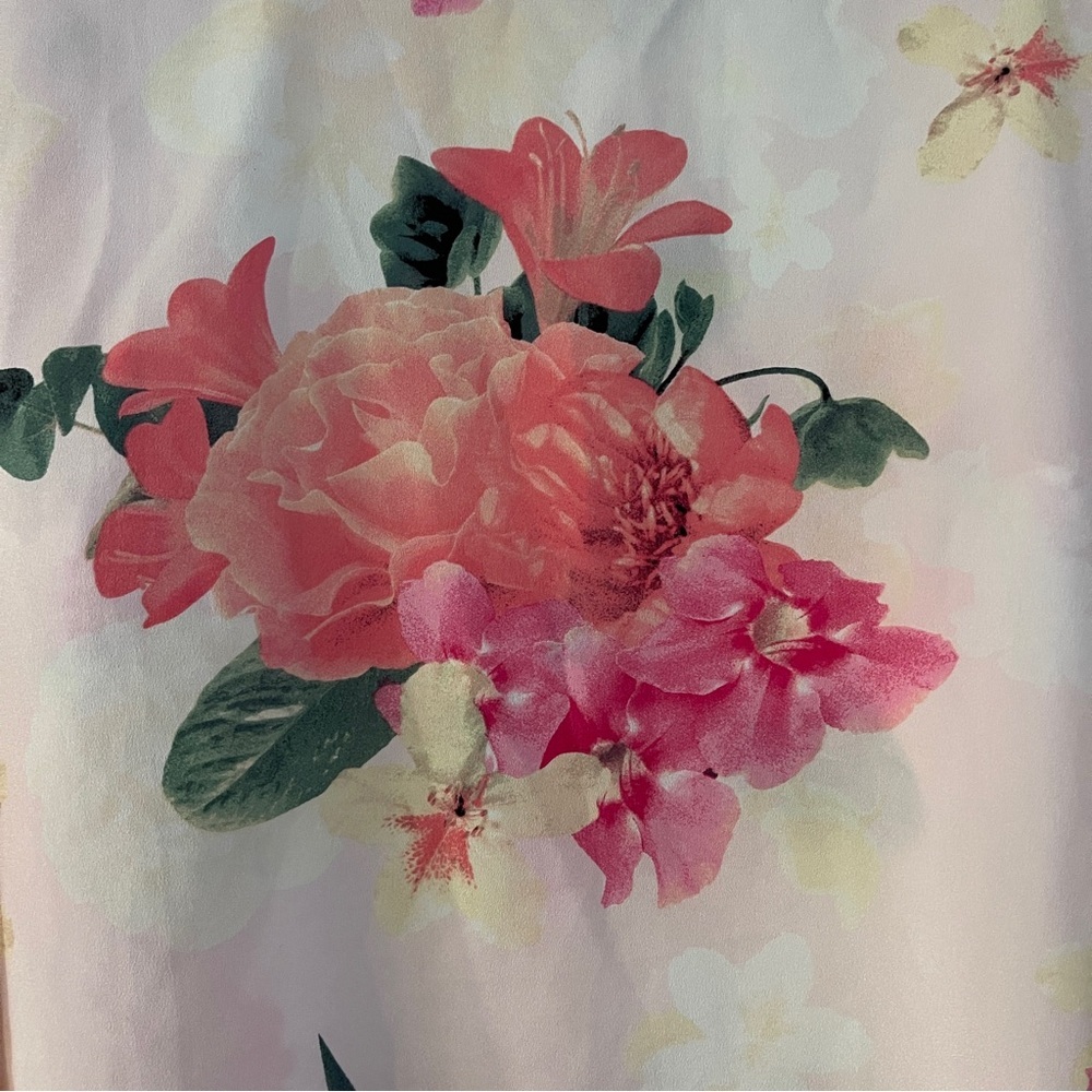Calvin Klein Pink Floral Button Down Blouse Feminine Casual Workwear Weekendwear - Picture 5 of 8